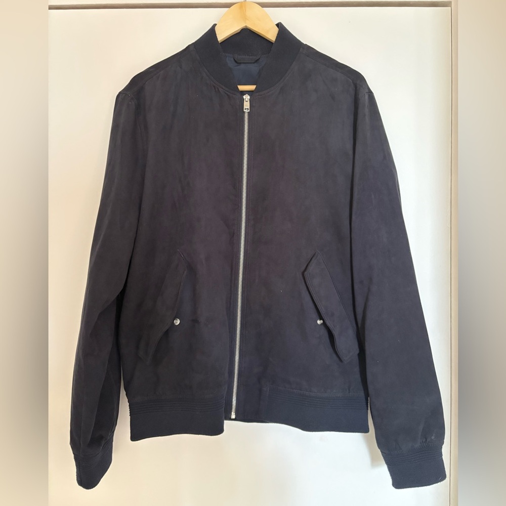 Mango Bomber Zip Up Jacket - Large Navy Blue. Worn Twice.